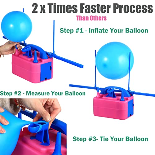 Party Zealot Electric Balloon Inflator Dual Nozzles With Balloon Sizer Air Pump Us Standard Plug For Balloon Arch, Balloon Column Stand, And Balloon Decoration #TOP1