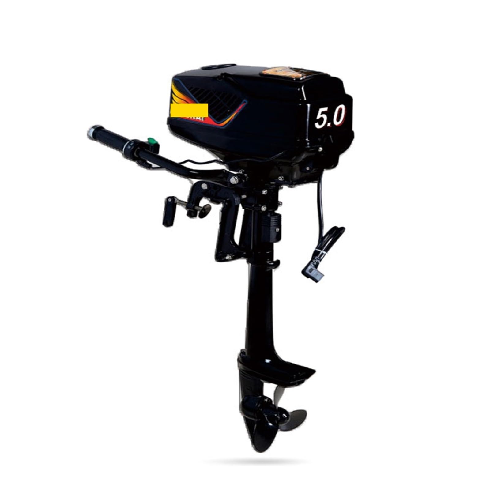 CVFRDD Boat Motor, 5.0 Horsepower Brushless Electric Boat Outboard Motor， With 48V 1000W Output Fishing Engine(Short Shaft)
