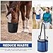 Wesnoy 2 Pcs Horse Feed Bags for Grain Mesh Grain Feeder Bucket with Adjustable Strap and Waterproof Bottom for Feeding Fodder Powder Supplements(Black and Blue)