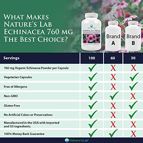 Nature'S Lab ZNLB17842 Echinacea 760Mg Dietary Supplement thumb #3