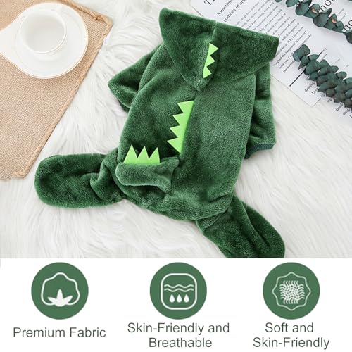 KASESSS Vetement Chien, Dinosaure Vetement pour Chien, Coquet Pyjama Chien, Habit Chiens Confortables et Douces, Combinaison Chiens Facile à Mettre pour Chihuahua (XL) – Image 5