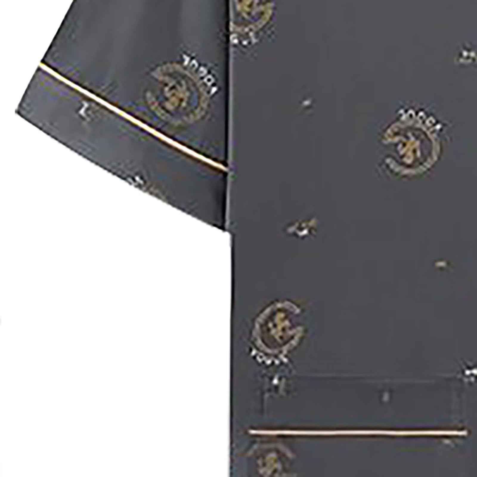 Pijama de 3 piezas para hombre, 3 piezas, conjunto de pijamas Y2K, manga corta, pijama con botones, pijama para hombre, ropa de noche, ropa de dormir, ropa de dormir, ropa de dormir, ropa de dormir