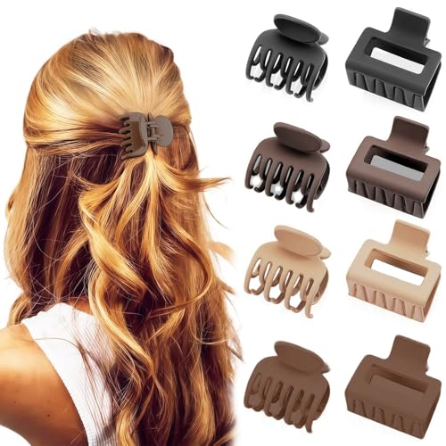 8 unidades, pinzas para el pelo de garras de tamaño mediano, clip de pelo pequeño, pinzas antideslizantes, pinzas para el cabello para mujeres y niñas