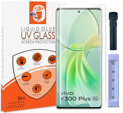 Image of STP FEEL UV Advanced Tempered Glass For Vivo Y300 Plus 5G (6.78 Inch, Pack of 1) Full HD+ UV Curved Screen Protector Guard Case Friendly