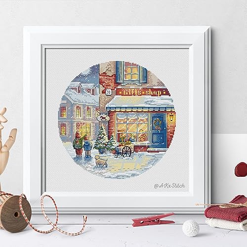 Holidays are Coming Cross Stitch Kit with DMC Threads & Fabric, Christmas New Year Embroidery Chart - Image 2