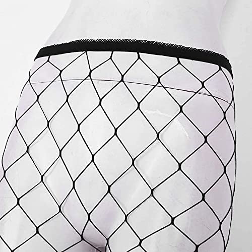 Image of Women's Fishnet High Waist Tights See Through Knee Length Legging Club Rave Dance Half Pants