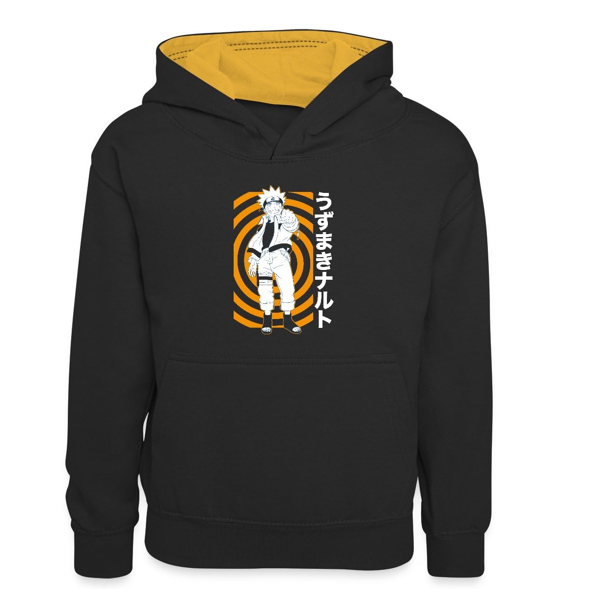 Spreadshirt Naruto Cool Design avec Naruto Sweat À Capuche Enfant Contrasté