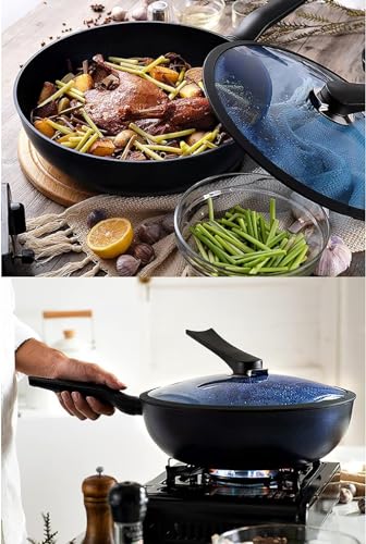 Wok antiadherente con tapa de vidrio y mango miniatura 4