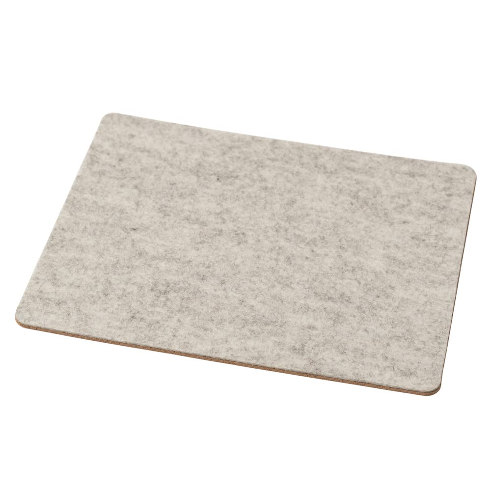 Oakywood Felt and Cork Mouse Mat Pad – Office Desk Accessories for Men & Women – Work from Home Accessories – 100% Merino Wool & Cork - Stone Grey 28x22cm
