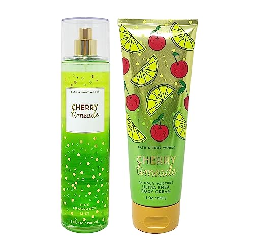 Bath & Body Works Cherry Limeade Duo Set - Fragrance Mist and Body Cream - Full Size