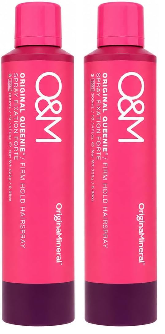 O&M Original Queenie Firm Hold Hairspray (300ml) – Haarspray starker & flexibler Halt – Ohne Parabene & Silikone – Kein Verkleben oder Rückstände – PETA-zertifiziert, vegan, Made in Australia