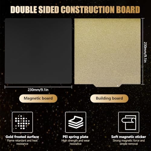 Image of Serplex 3D Printer Heated Bed Double-Sided PEI Textured Steel Build Plate, PEI Coated Build Plate for Strong Adhesion and Easy Model Removal, 230x230mm, Compatible with Anycubic Kobra 2 /Neo /Go /Pro