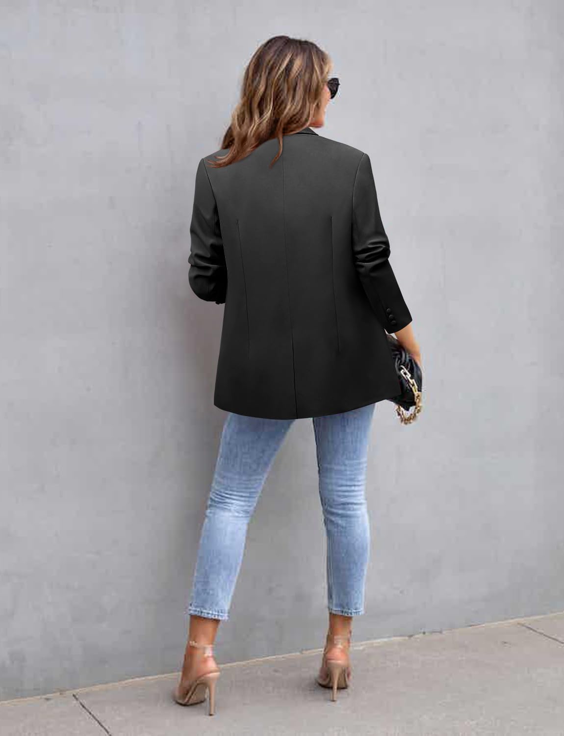 CHICZONE Womens Long Sleeve Casual Blazers Open Front Lapel Button Work Office Ladie's Suits Jackets