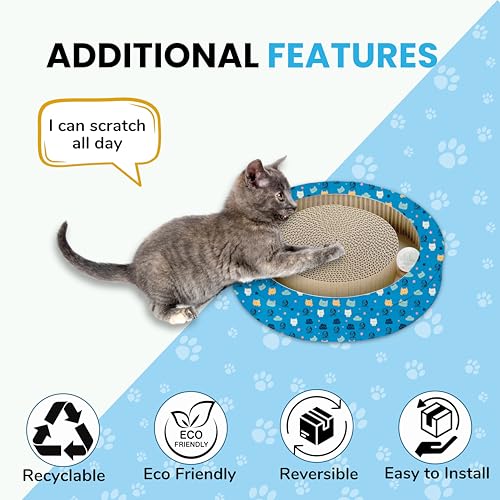 Image of Foodie Puppies Cat Scratching Pad for Cats and Kittens - (Circle Track Scratcher - Small 35.5 x 35.5 x 6.5 cm) | Corrugated Scratcher Cardboard for Cats, Kit for Furniture Protection, Durable Design