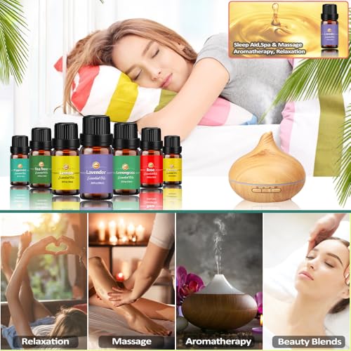 Ätherische Öle Set 18 x 10 ml, Teebaum, Lavendel, Eukalyptus, Weihrauch, Zitronengras, Rosmarin, Orange, Minze, Zitrone, Bergamotte, Ylang-Ylang, Grapefruit, Kamille, Rose, Vanille, Patchouli Salbei