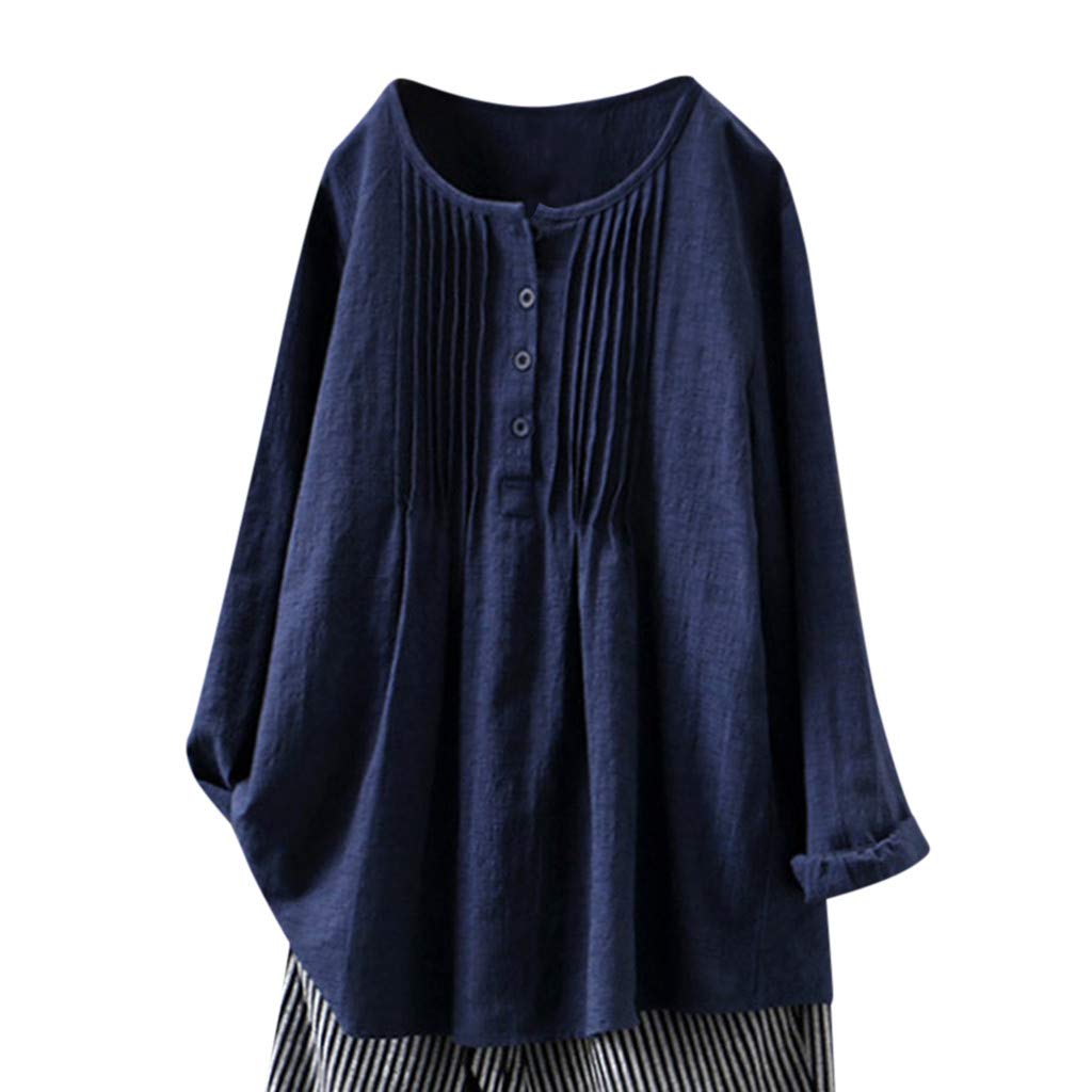 Starryflashing_Women Long Sleeve TopsWomen O-neck Long Sleeve Loose Tops ❀ Ladies Solid Ruffles Loose Casual Tops T-shirt Blouse Tunic Tops