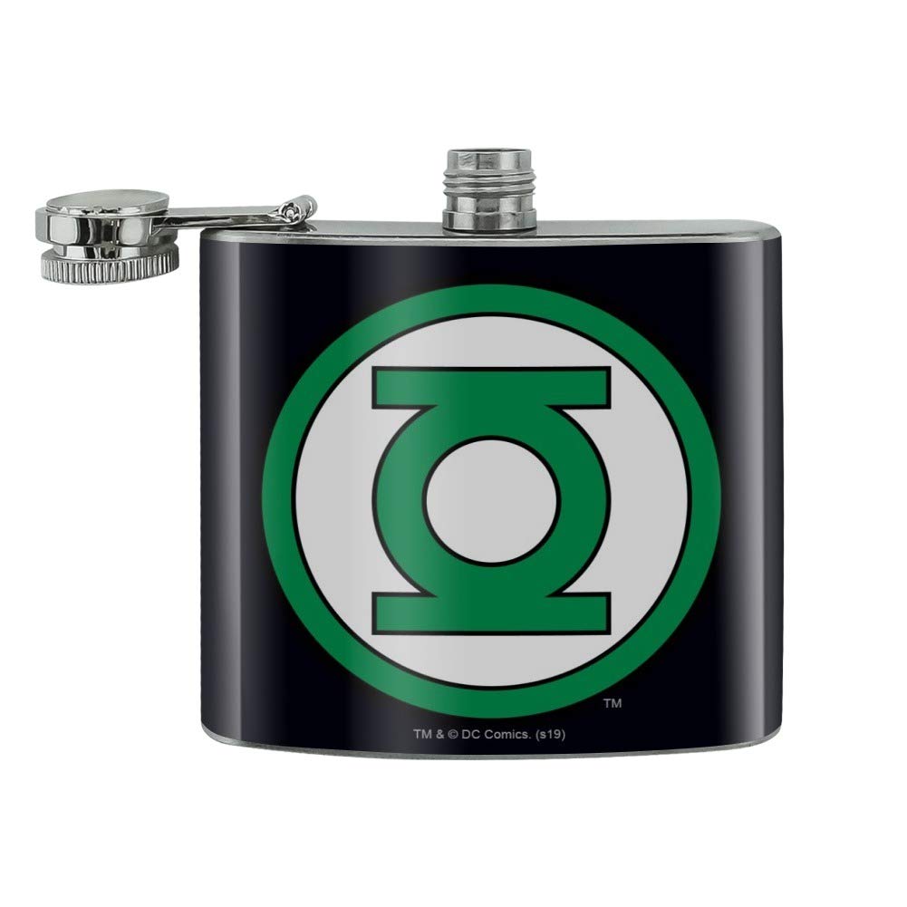 Green Lantern Logo Stainless Steel 5oz Hip Drink Kidney Flask