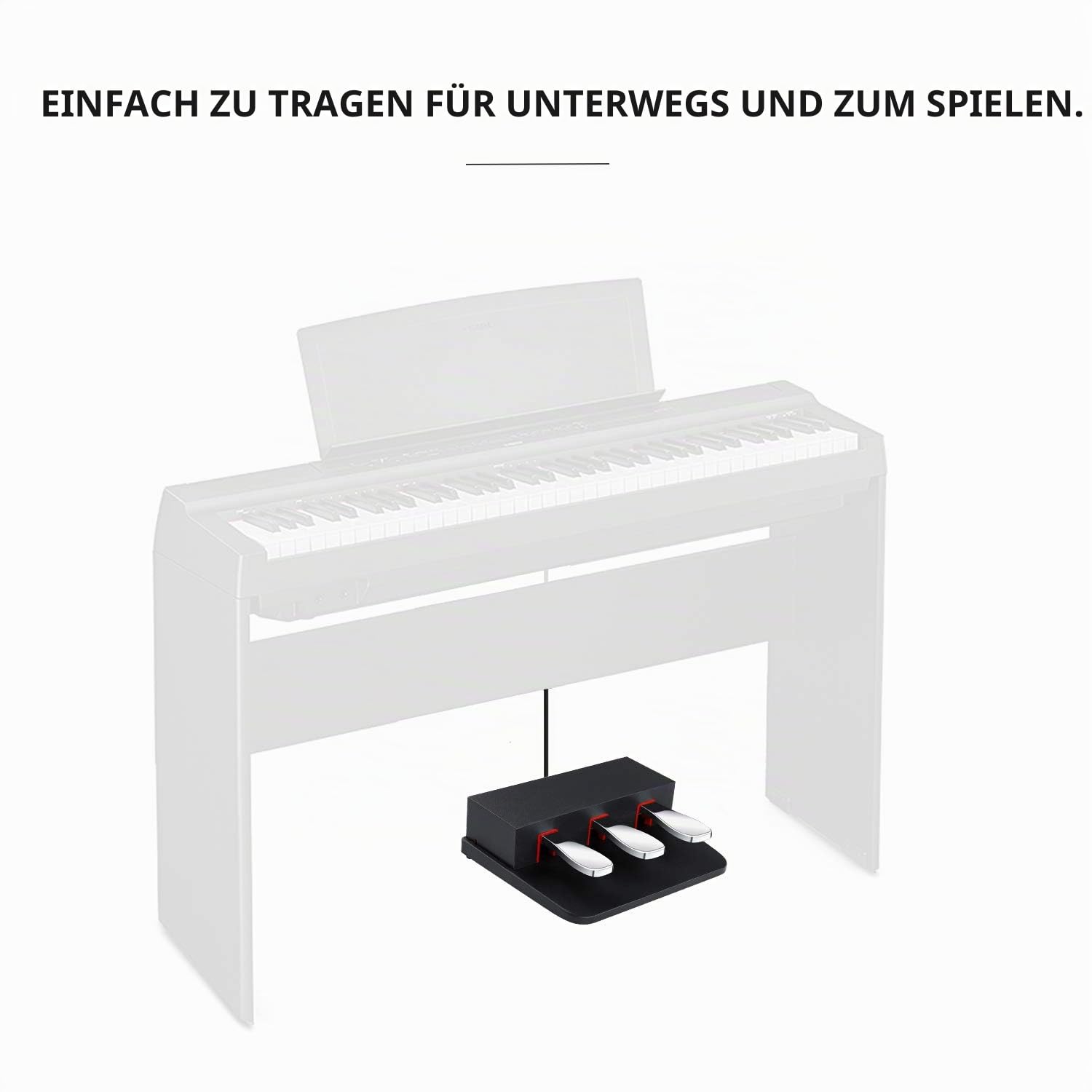 3-Pedal für digitales Keyboard-Klavier, 3 Pedaleinheiten für Yamaha P85 P95 P48 P105 P115 E-Piano (schwarz)