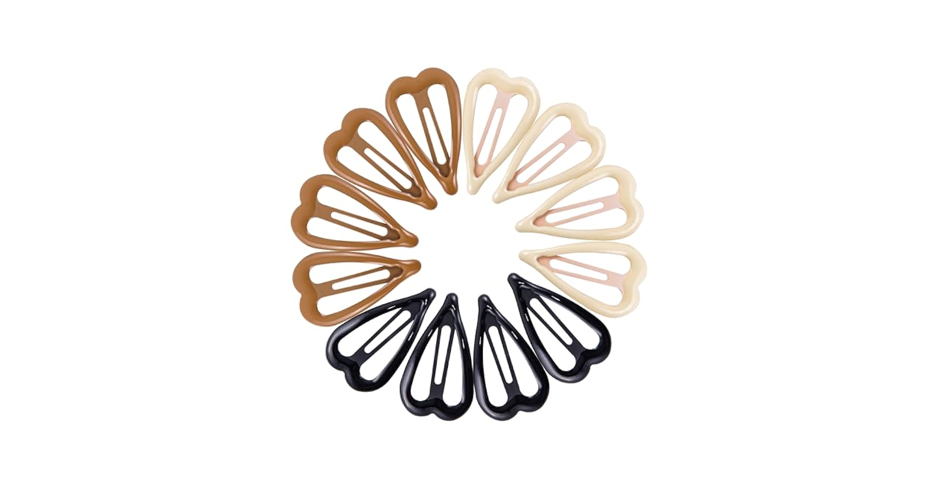 Amazon.com : Cptots 12 PCS Metal Snap Hair Clips Heart Shape