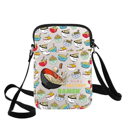 G2TUP Funny Ramen Crossbody Bag Ramen Lover Gift But First Ramen Shoulder Bag Ramen Noodles Merch