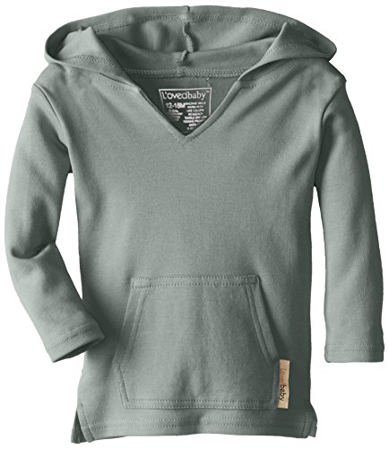 L'ovedbaby Unisex-Baby Newborn Organic Hoodie, Seafoam, 6-9 Months