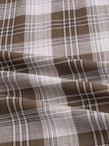 VASTRADO Deep Brown Plaid Crop Shirt - Image 5