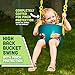 Deluxe High Back Full Bucket Toddler Swing with Exclusive Chain & Triangle Dip Pinch Protection and Carabiners for Easy Install - Green - Squirrel Products