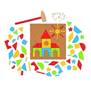 Hammerspiel, goki basic.: Korkplatte 20 x 20 x 0,8 cm, Holz, Kork,118 Teile, per Stuk