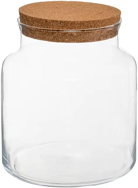 Atmosphera Terrarium aus gehärtetem Glas mit Korken - H21,5 cm - Helglas Terrarium
