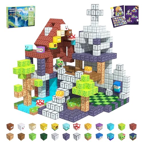 CraftyNest Magnetic Blocks Building Toys for Kids, 48 PCS Magnet Blocks for Kids Ages 4-8, Magnetic Cubes, STEM Sensory Toys for Boys & Girls, Christmas Birthday Gifts for Kid Ages 3+
