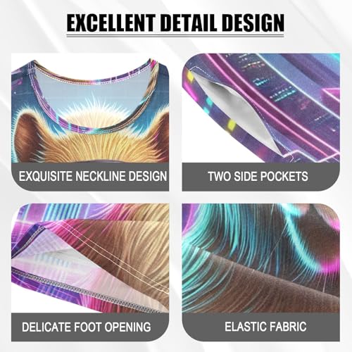 Capybara Cyber City Pajama Set Short Sleeve Summer Pajamas Sleepwear Nightwear Set Cotton 5Y4