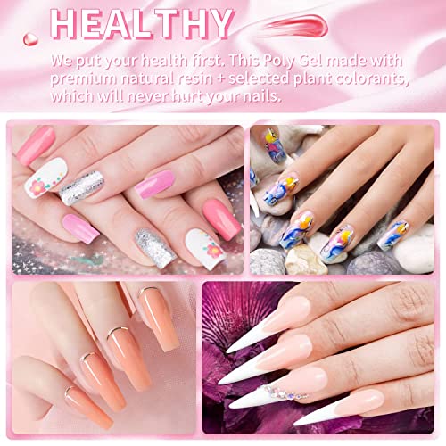 Poly Nail Gel Kit 12 Colori, Ohuhu Kit Gel per