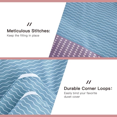 Litanika Twin XL Comforter Set Pink Purple Blue - 2 Pieces Sea Salt Twin Extra Long Size Lightweight Bedding Set, All Season Down Alternative Comforter