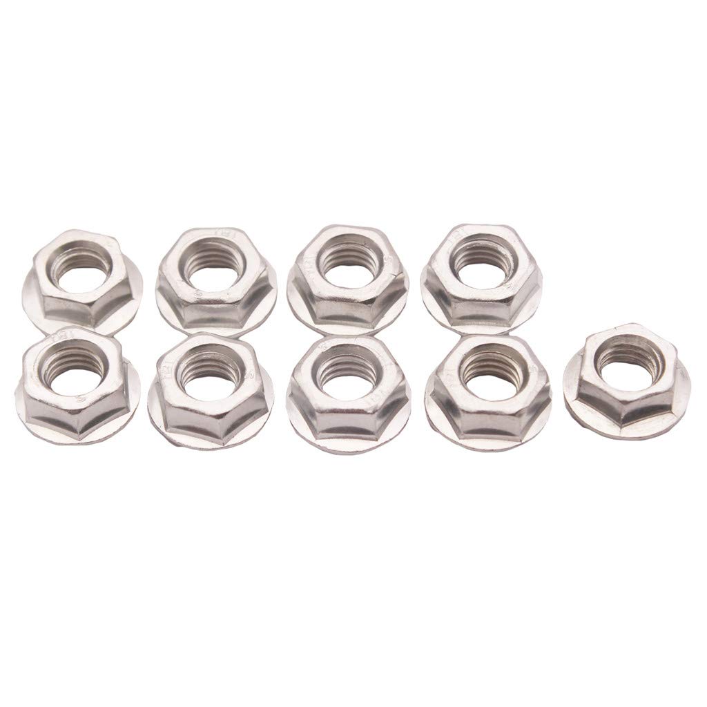 9 Pièces Goujons de M8x1.25 avec Écrou de Blocage Acier Haute Résistance pour Collecteur Échappement Adapté Automobile Compétition Tuning