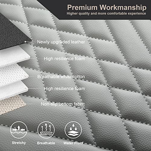 Image of GIANT PANDA Premium PU Leather Front Car Seat Cover Protector Anti-Slip Bottom Seat Cover Fits 95% of Vehicles, Wrapping Around The Bottom (2 Packs - Grey)