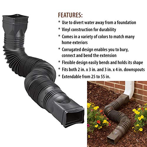 image for Amerimax WholesalePlumbing Supply 2-Pack Black Flexible Downspout Exte