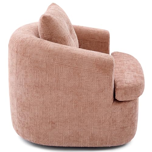 Sillón Giratorio Barrel Chenille Rosa miniatura 4