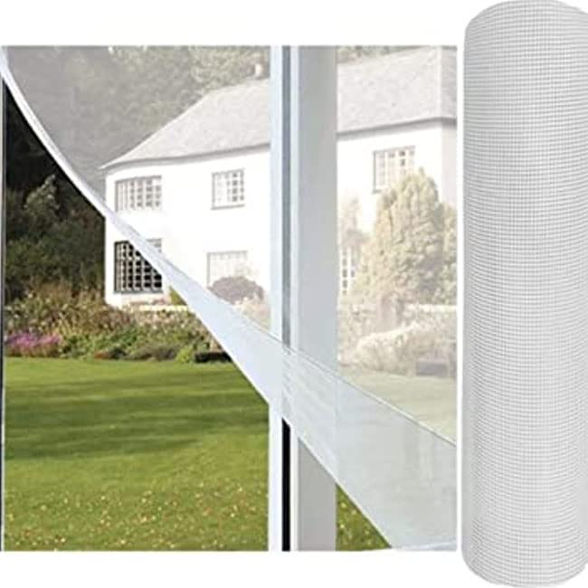 Suinga - Moustiquaire en gaze Blanche 0,8 x 30 m pour porte et fenêtre, Tissu en fibre de verre 120 gr/m2, Protection anti-insectes