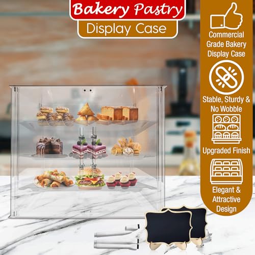 Savvy Life BDC-002AP Commercial Countertop Bakery Pastry Display Case - Heavy Duty, Sturdy Stable Clear Acrylic, Upgraded Finish, Stainless Steel Handles, Easy Assembly, Food Tongs thumb #7