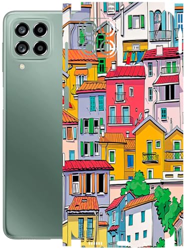 Image of AtOdds - Full Body Back Screen Guard Protector Film - Lamination Wrap Skin Sticker Compatible with Samsung Galaxy M53 (5G) | Scratchproof Matte Finish (Concrete Jungle)