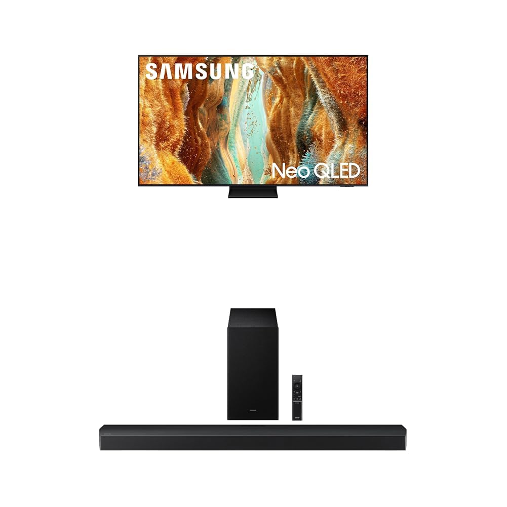 Samsung 55-Inch Class Neo QLED QN70F 4K Mini LED Smart TV (2025 Model) NQ4 AI Gen2 Processor + Samsung B-Series Soundbar HW-B750F 5.1 ch Subwoofer (2025 Model)