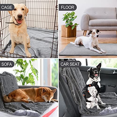 2 Pcs Gray Pet Blanket Flannel Double Layer Dog Cat Blanket Soft And Warm Fleece Blankets For Pets Puppy Kitten, Fluffy Cozy Cat Thick Throw Blanket For Couch Bed Sofa Travel Camping (32 X 40 Inch) #TOP5