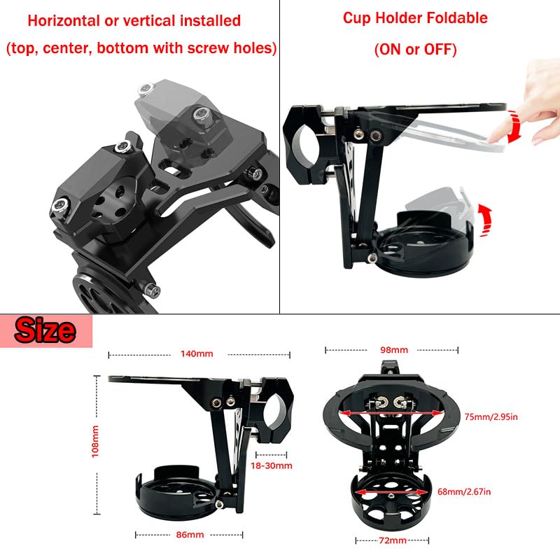 Portavasos plegable universal para manubrio de motocicleta miniatura 5