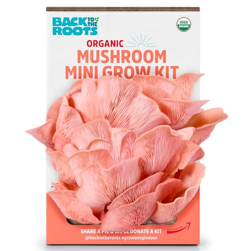 Back to The Roots Organic Pink Miniature Mushroom Grow Kit, Harvest Gourmet Mushrooms in 10 Days