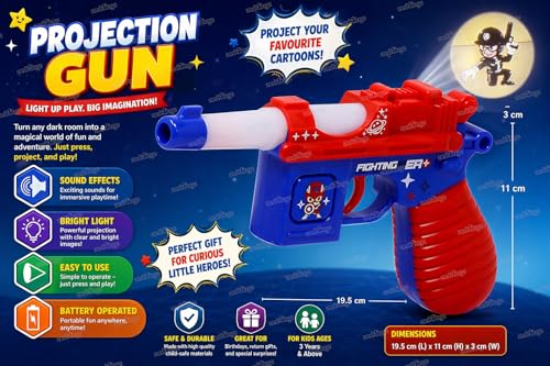 Image of Zest 4 Toyz Musical Projector Toy Gun for Kids | Realistic Sound Telescope & 3D Light Effect | Battery Operated Gun Toy | Toys for 1+ Boys and Girls - Assorted Colour