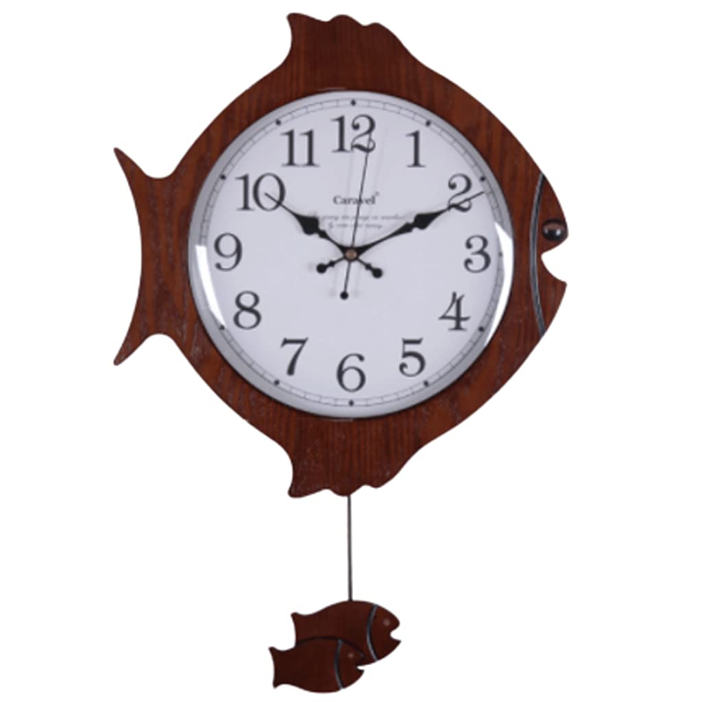 Dveggee One Color Wall Clock New Chinese Style Solid Wood Simple Personality Wall Clocks With Pendulum