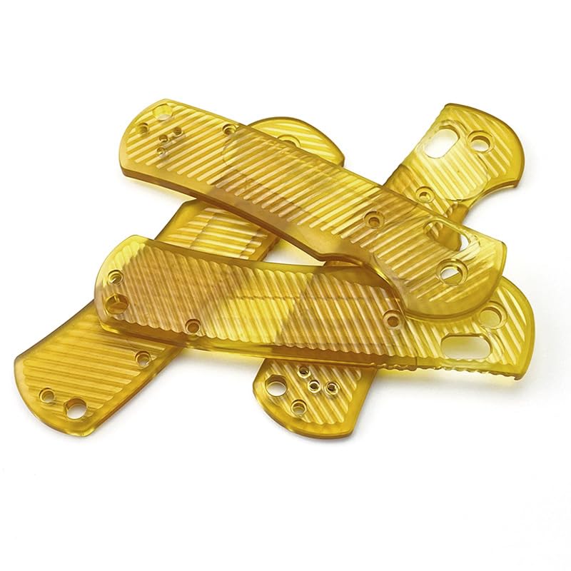 1 Pair Ultem Scales Fits for Griptilian 550 551, Clear PEI Handle Patch with 3 Sets Screws DIY Replacement Accessory