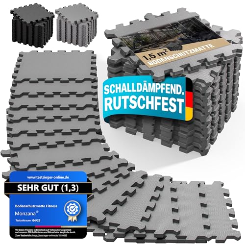 MONZANA® 18x Bodenschutzmatten Fitness & Pool mit Randstücken 30 x 30 cm 1,5 qm rutschfest Eva-Schaumstoff Puzzlematte Trainingsmatten Fitnessgeräte MONZANA® 18x Bodenschutzmatten Fitness & Pool mit Randstücken 30 x 30 cm 1,5 qm rutschfest Eva-Schaumstoff Puzzlematte Trainingsmatten Fitnessgeräte