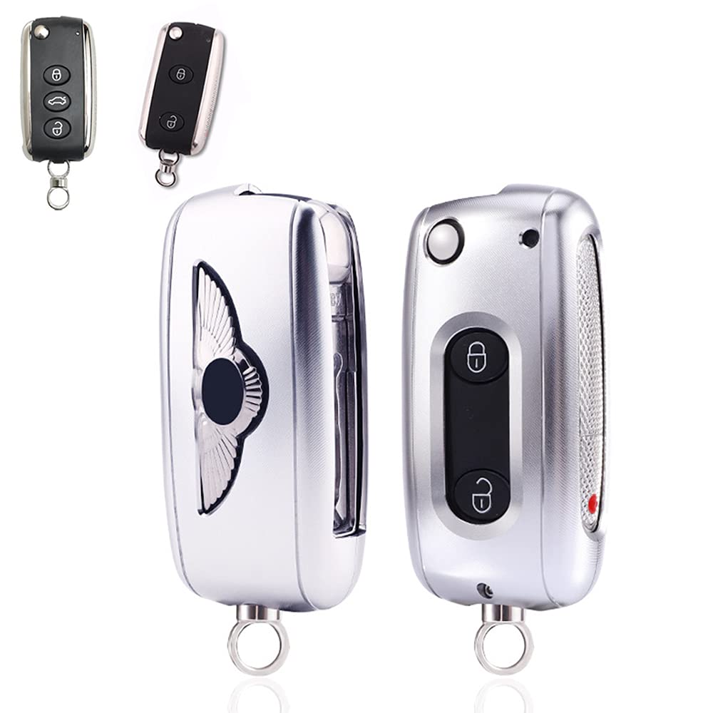 Premium Aluminum Metal Key Fob Case Cover Holder Shell for Bentley Continental GT GTC Mulsanne With Metal Key Ring Accessories