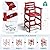 nevilywood 3-Pieces Outdoor Bar Tall Set – 2 Adirondack Chairs wiht Bar Table,HDPE All-Weather Patio Furniture for Balcony, Backyard, Poolside – Red